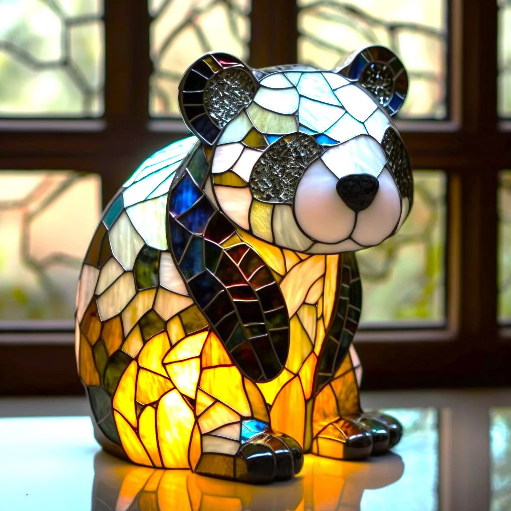 Tischleuchte in Tierform aus Buntglas | Künstlerische LED-Leuchte 12