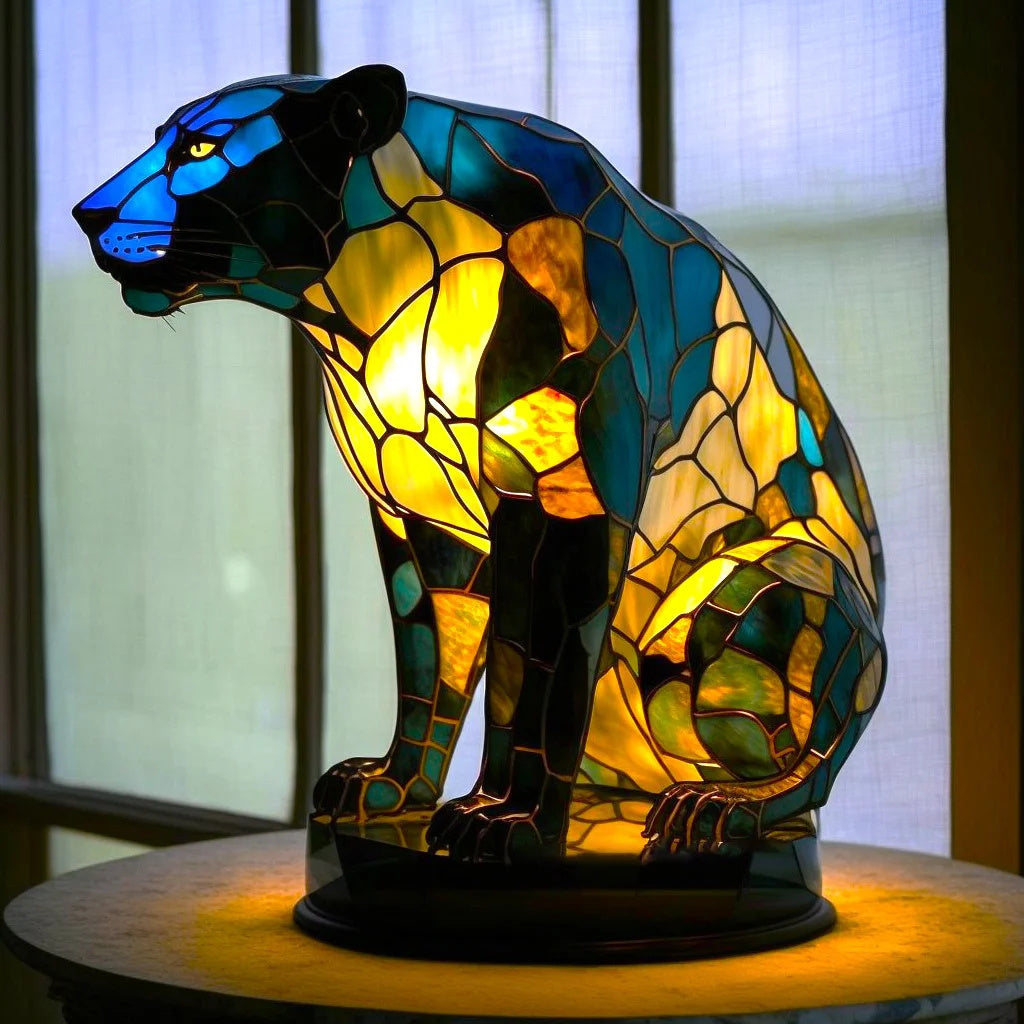 Tischleuchte in Tierform aus Buntglas | Künstlerische LED-Leuchte 13