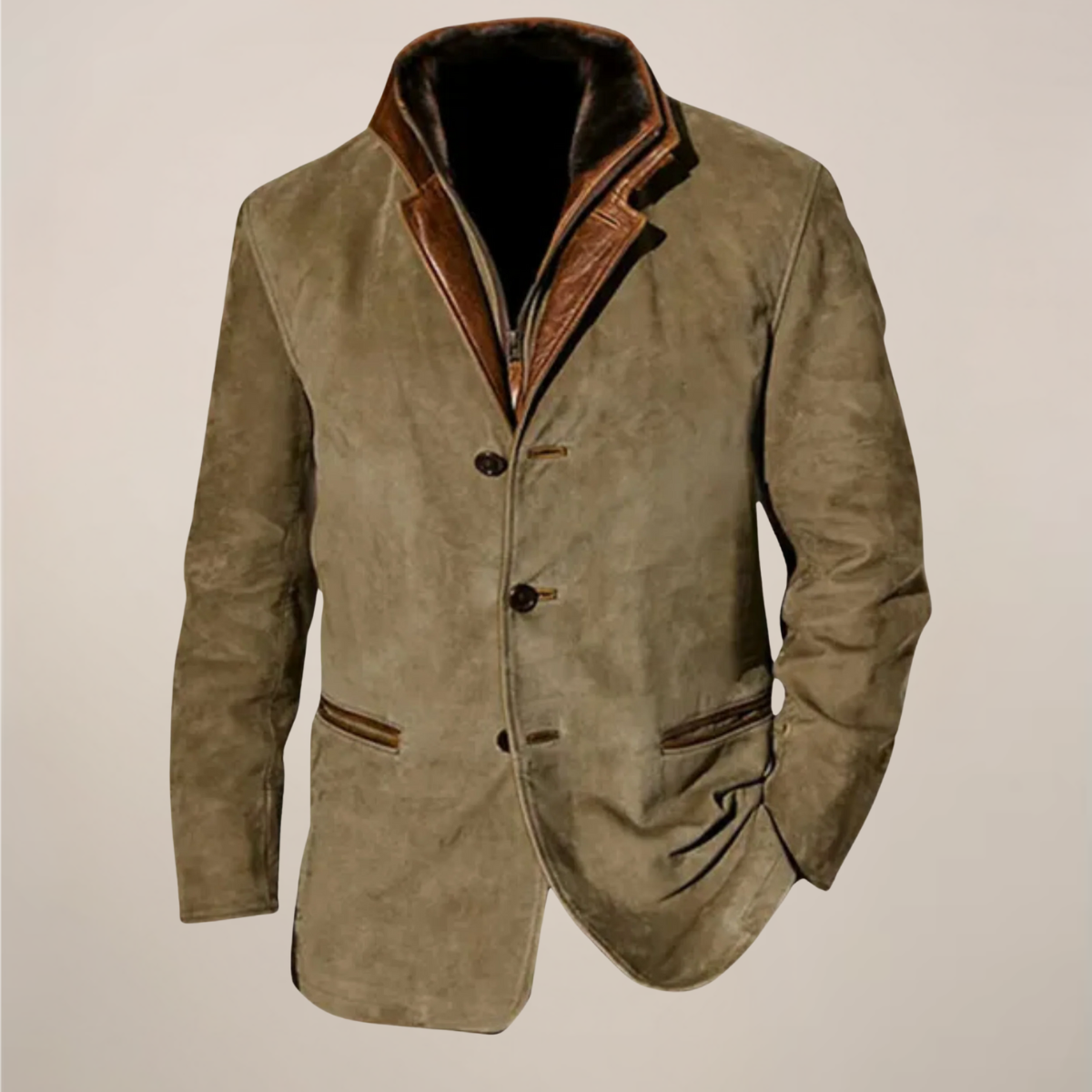 Vintage-Herrenjacke mit umgedrehtem Kragen – Stilvolles, klassisches Design 0
