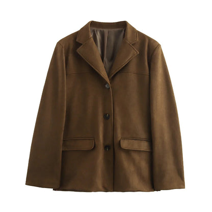 Vintage-Wildlederjacke für Damen in Braun – Übergangsjacke für Herbst und Winter 7