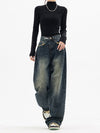 Vintage Baggy Damen Jeans mit hoher Taille und weitem Bein – lässig und bequem