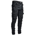 Schlank Passform Cargo-Jeans für Herren mit zahlreichen Taschen | Konisch zulaufendes Bein