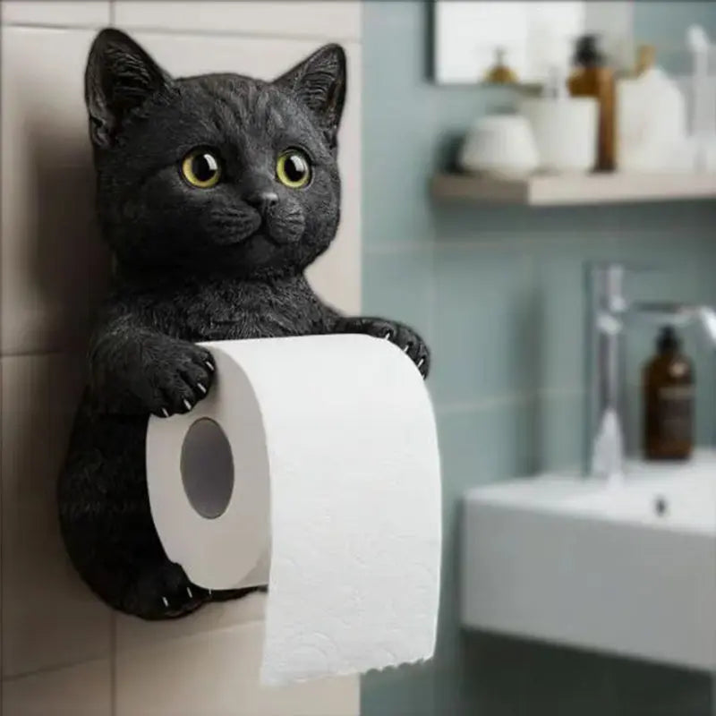 Wandmontierter Katzen-Toilettenpapierhalter | Blickfang 2