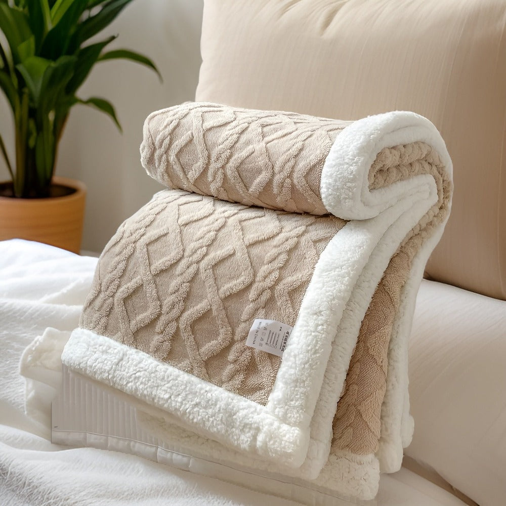 Warme, weiche Strickdecke, elegant und dick, perfekt für Winternächte