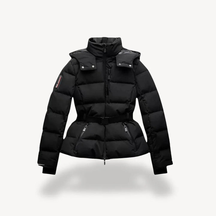 Wasserabweisende Pufferjacke mit Gürtel für Damen