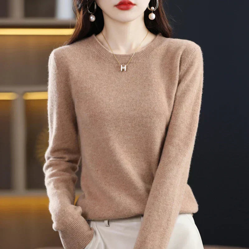 Weicher Strickpullover für Damen mit Rundhalsausschnitt | Weicher Strickstil