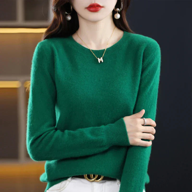 Weicher Strickpullover für Damen mit Rundhalsausschnitt | Weicher Strickstil