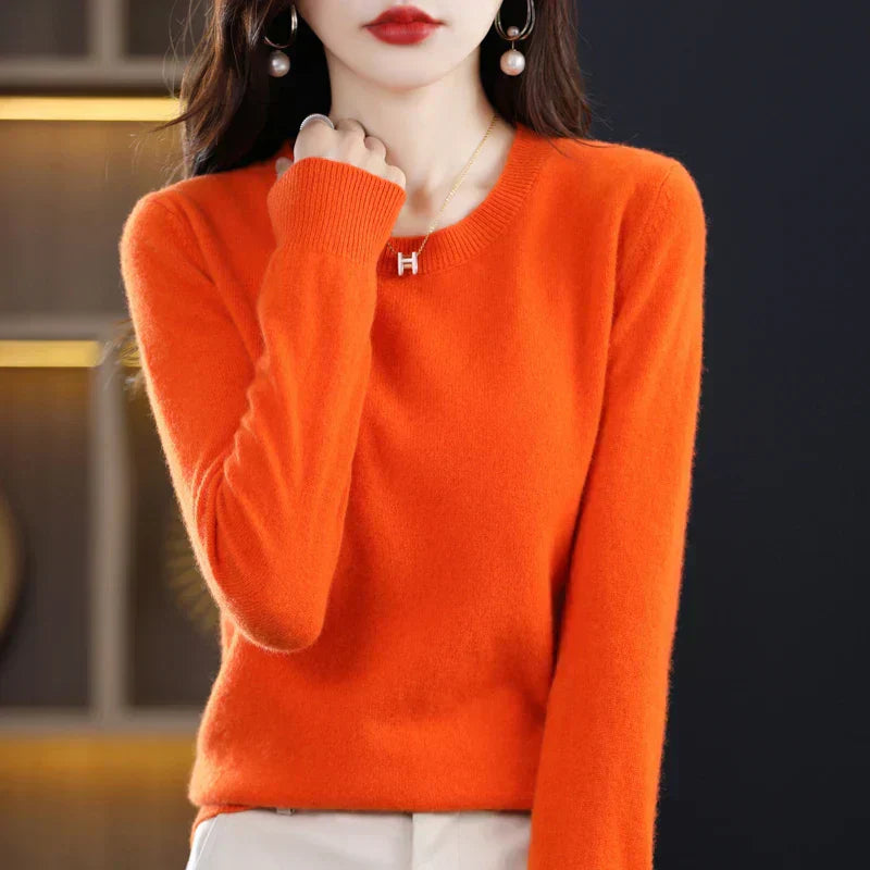 Weicher Strickpullover für Damen mit Rundhalsausschnitt | Weicher Strickstil