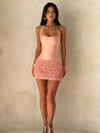Damen Ärmelloses Eckiger Ausschnitt Bodycon Kleid | Mini