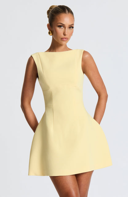 Damen Ärmelloses A-Linie Mini Kleid | Strukturiertes Ausgestelltes Skater Kleid