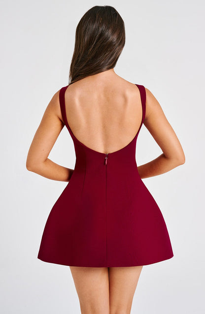 Damen Ärmelloses A-Linie Mini Kleid | Strukturiertes Ausgestelltes Skater Kleid