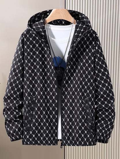 Veste à capuche pour homme | Coupe régulière | Veste légère zippée | Loisirs et plein air