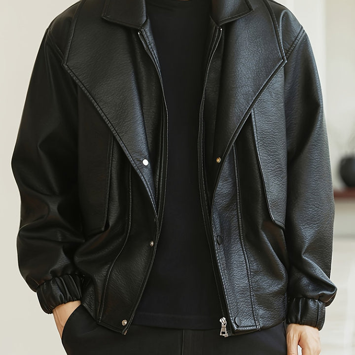 Giacca bomber da uomo | Vestibilità regolare | Giacca stile ecopelle | Look casual