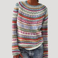 bunter gemusterter Strickpullover für Damen 3