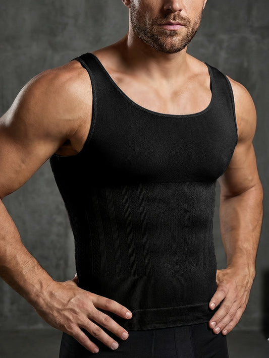 Débardeur de compression pour homme | Haut sans manches près du corps | Silhouette sans coutures | Look moderne pour tous les jours