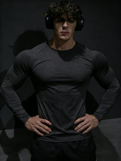 Herren Langarm Kompressions T Shirt mit Muscle Fit | Gym Wear
