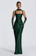 Damen Kleid mit eckigem Ausschnitt breiten Trägern | Maxi