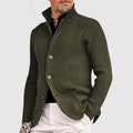 Herren Strickjacke Langarm Stehkragen Knöpfe Strickjacke | Strukturiert
