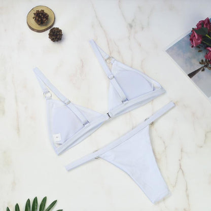 Ensemble bikini femme avec décolleté en triangle et bretelles réglables | Deux pièces