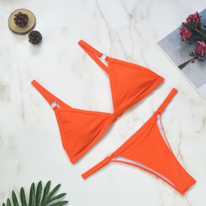 Ensemble bikini femme avec décolleté en triangle et bretelles réglables | Deux pièces