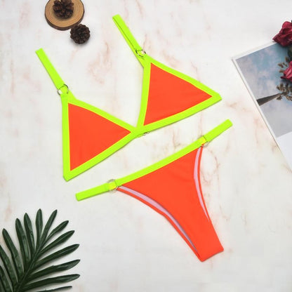 Ensemble bikini femme avec décolleté en triangle et bretelles réglables | Deux pièces