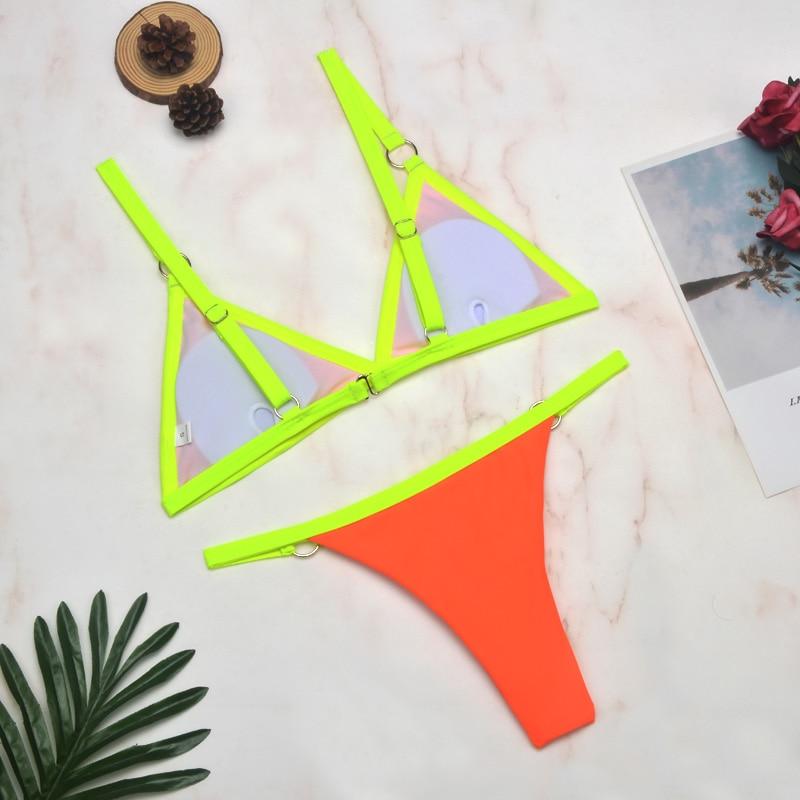 Ensemble bikini femme avec décolleté en triangle et bretelles réglables | Deux pièces
