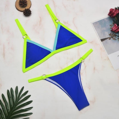 Ensemble bikini femme avec décolleté en triangle et bretelles réglables | Deux pièces