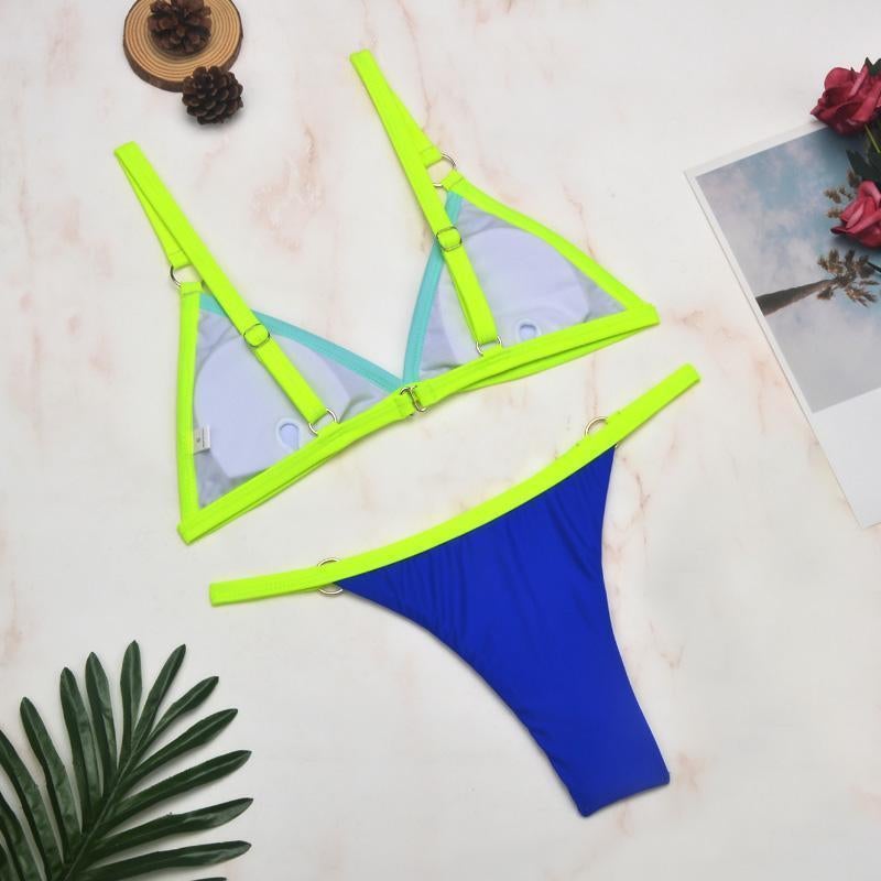 Ensemble bikini femme avec décolleté en triangle et bretelles réglables | Deux pièces