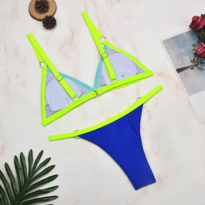 Ensemble bikini femme avec décolleté en triangle et bretelles réglables | Deux pièces