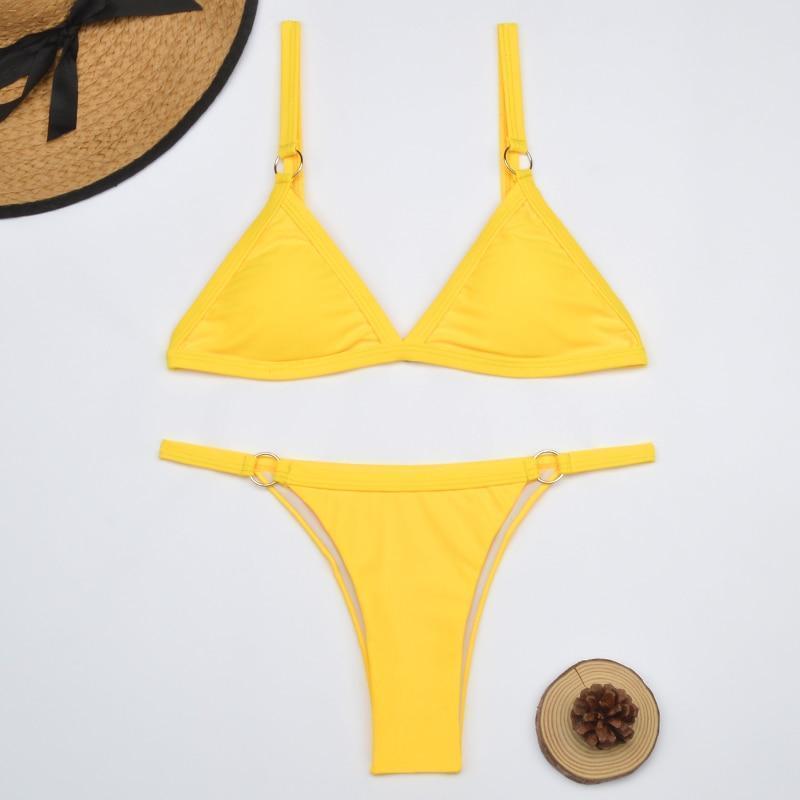 Ensemble bikini femme avec décolleté en triangle et bretelles réglables | Deux pièces