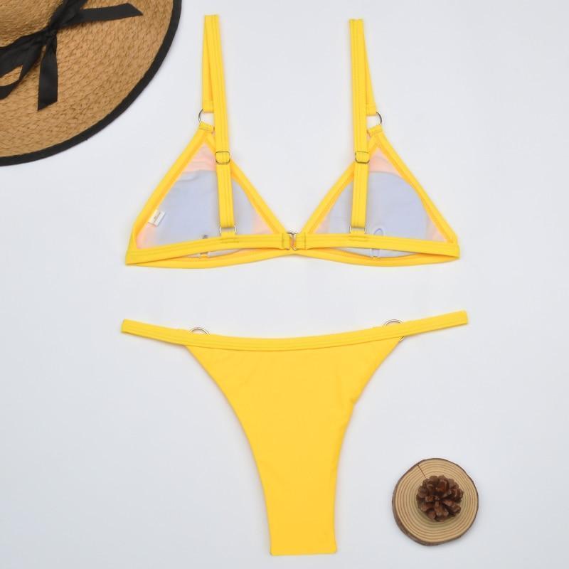 Ensemble bikini femme avec décolleté en triangle et bretelles réglables | Deux pièces