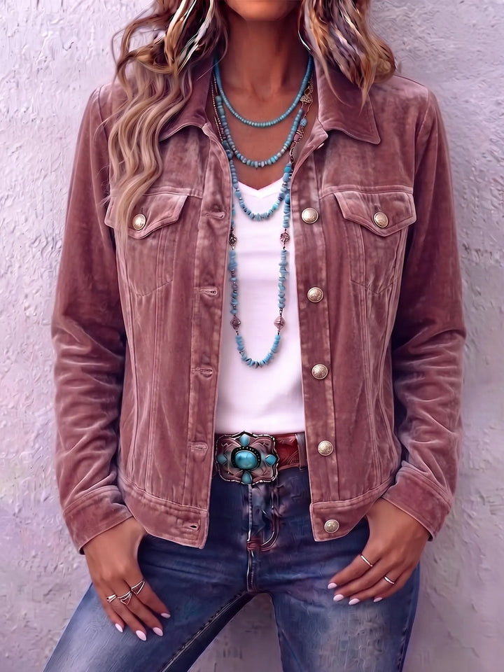 Elena | Women's Relaxed Fit Vintage Wash Button Jacket
