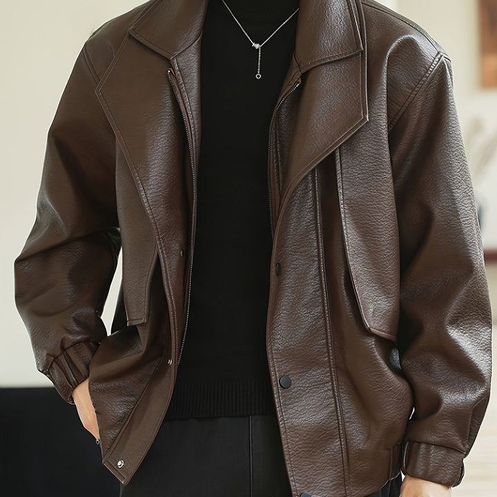 Giacca bomber da uomo | Vestibilità regolare | Giacca stile ecopelle | Look casual