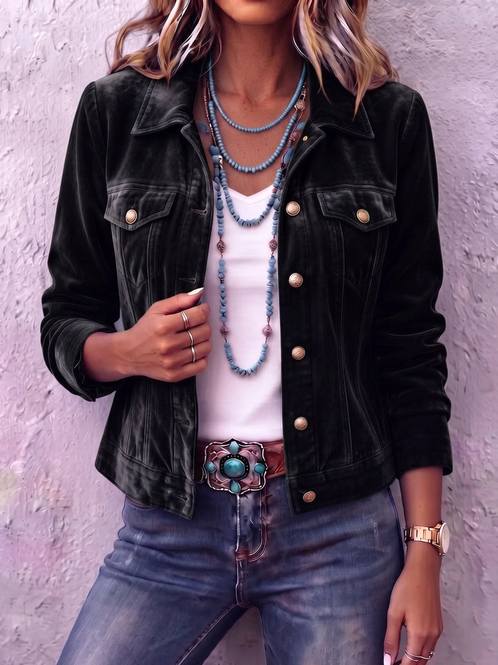 Elena | Women's Relaxed Fit Vintage Wash Button Jacket