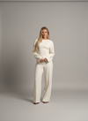 Damen Kombi-Set | Langarmoberteil und Weit Geschnittene Hose | Mühelose Eleganz für den Alltag