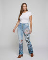 Damen Schmale Passform Hose mit Hoher Taille | Blumenprint