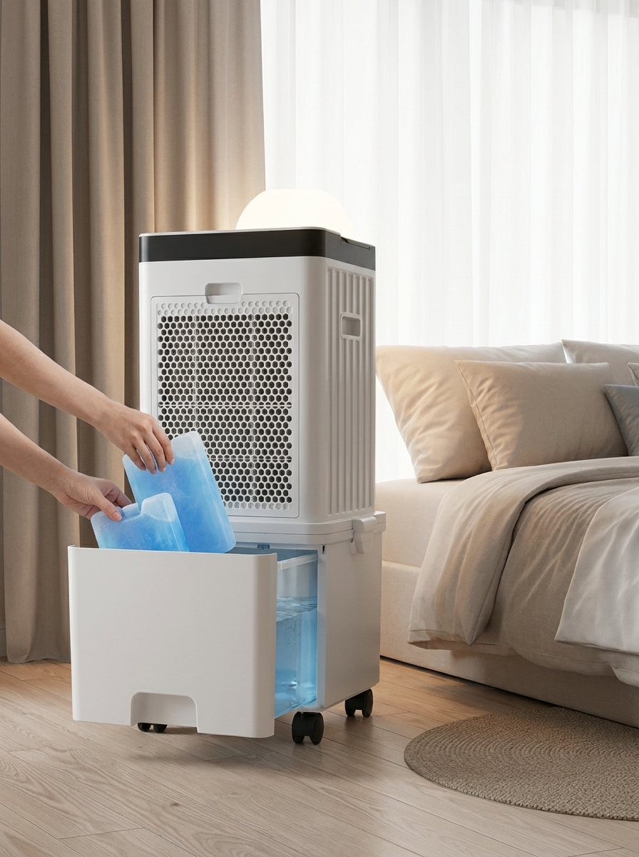 Raffreddatore d'aria silenzioso 3 in 1 con serbatoio d'acqua e ruote