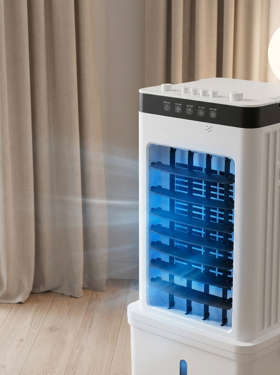 Raffreddatore d'aria silenzioso 3 in 1 con serbatoio d'acqua e ruote