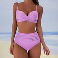 Damen Bikini Set Hohe Taille Leopardenmuster Zweiteilig Bikini | Wild