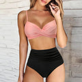Damen Bikini Set Hohe Taille Leopardenmuster Zweiteilig Bikini | Wild
