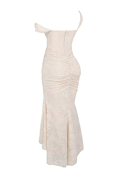 Damen Korsett Stil Midi Kleid | Gerüschtes Meerjungfrau Saum Kleid