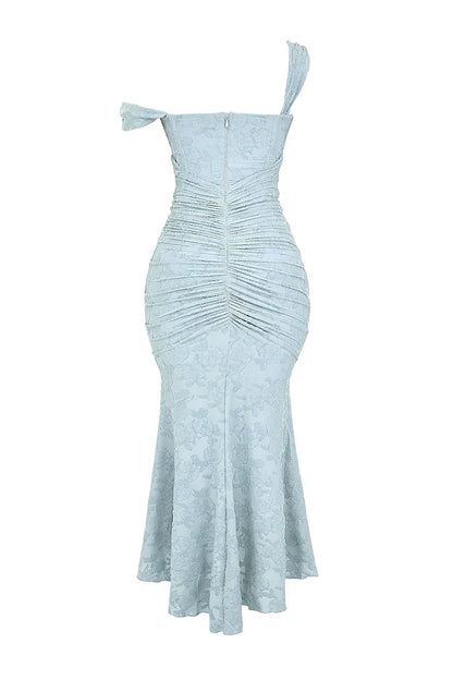 Damen Korsett Stil Midi Kleid | Gerüschtes Meerjungfrau Saum Kleid