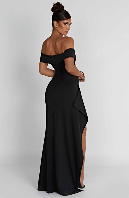 Damen Off Shoulder Maxikleid Mit Bodycon Passform | Figurbetont
