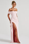 Damen Off Shoulder Maxikleid Mit Bodycon Passform | Figurbetont