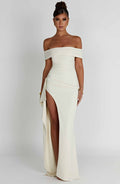 Damen Off Shoulder Maxikleid Mit Bodycon Passform | Figurbetont