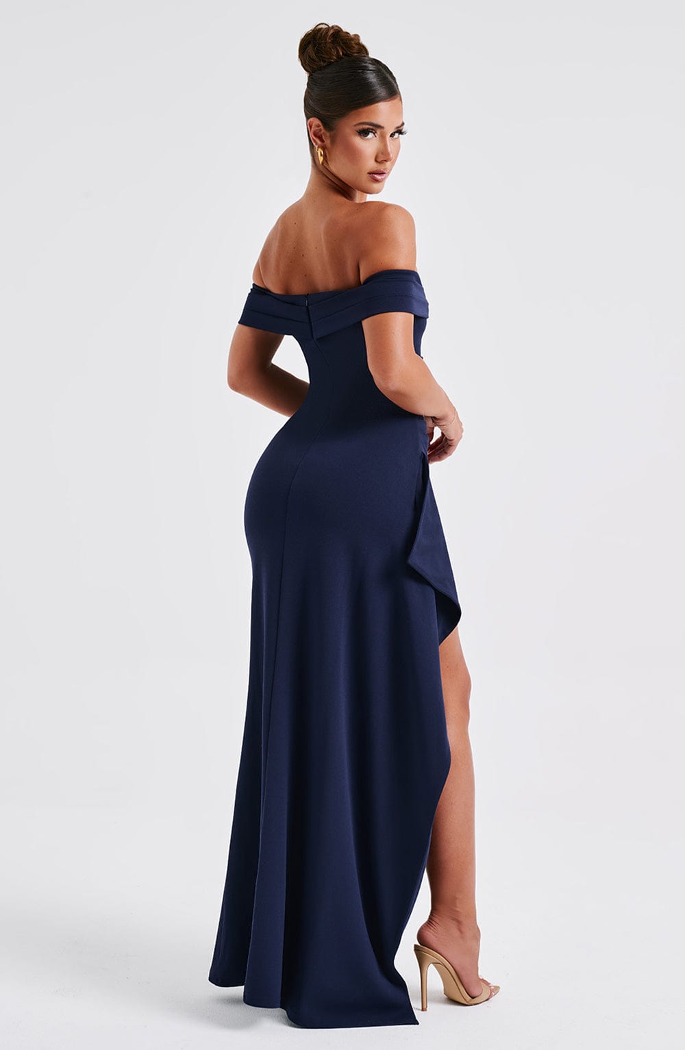Damen Off Shoulder Maxikleid Mit Bodycon Passform | Figurbetont