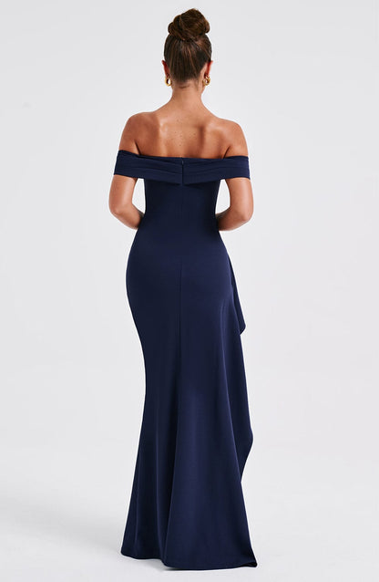 Damen Off Shoulder Maxikleid Mit Bodycon Passform | Figurbetont