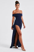 Damen Off Shoulder Maxikleid Mit Bodycon Passform | Figurbetont