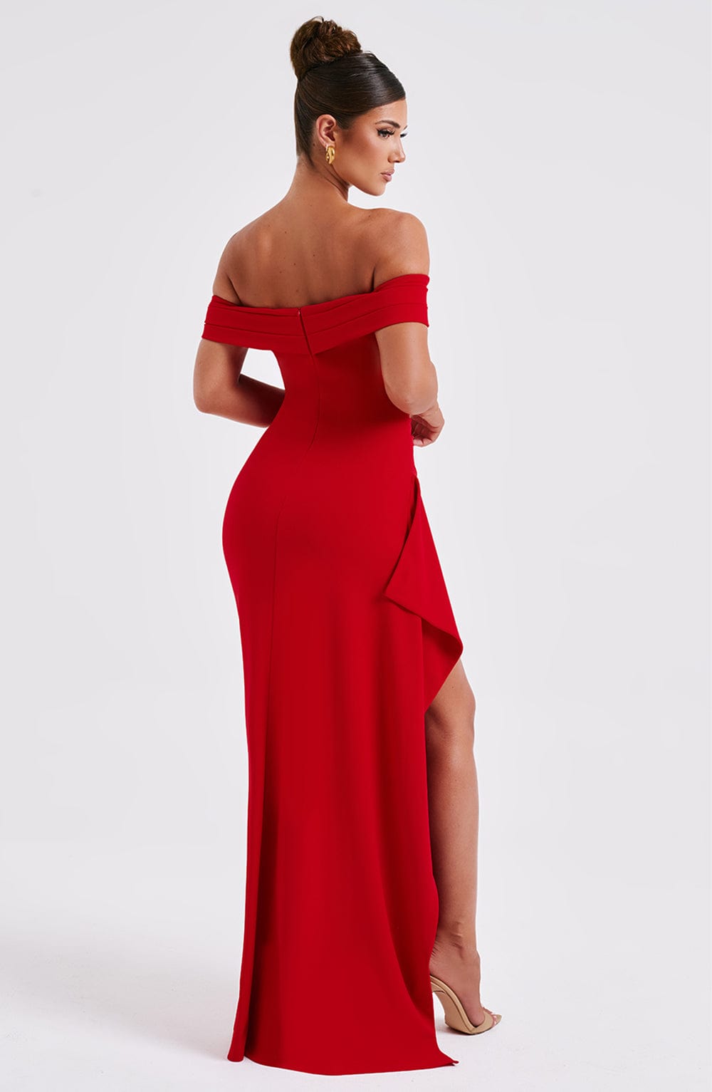 Damen Off Shoulder Maxikleid Mit Bodycon Passform | Figurbetont