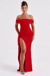 Damen Off Shoulder Maxikleid Mit Bodycon Passform | Figurbetont